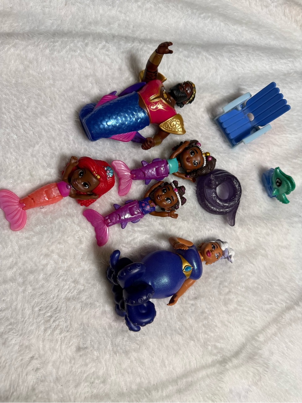 Disney Junior Ariel Royal Family Figure Lot Ursula King Triton Mermaid Toys